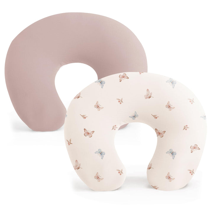 Konssy 2 Pack Nursing Pillow Covers, Soft Stretchy Cover for Breastfeeding Covers Only, Milk Silk Fabric, Breathable & Machine Washable, Slipcovers for Newborn Baby Boy Girl,