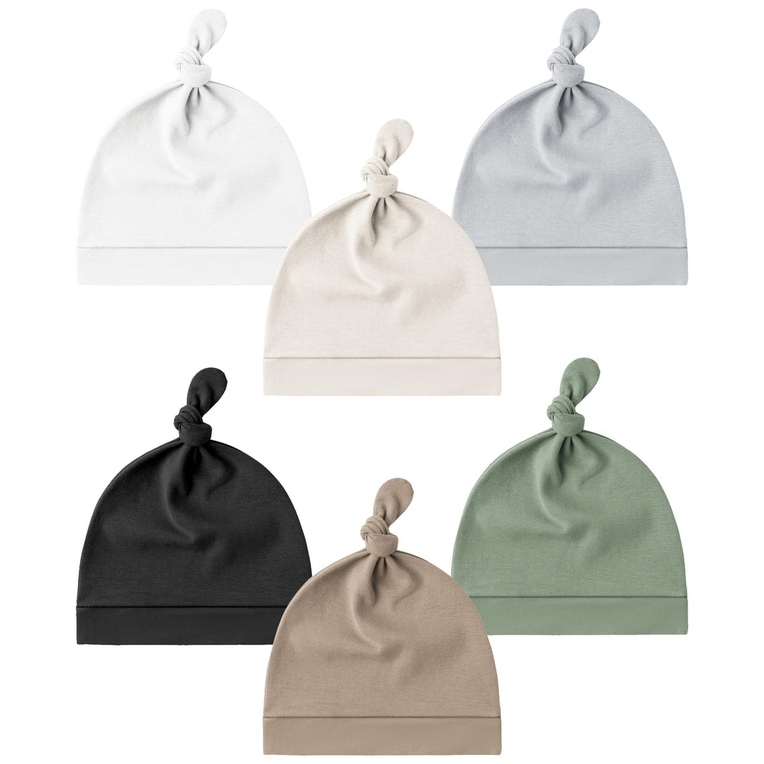 Konssy Baby Newborn Beanie Hat for Infant Girl Boy 0-6 Months Knot Sleepy Baby Hats, Buttery Soft & Stretchy Fabric, Preemie & Newborn Hospital Hat, for All Season