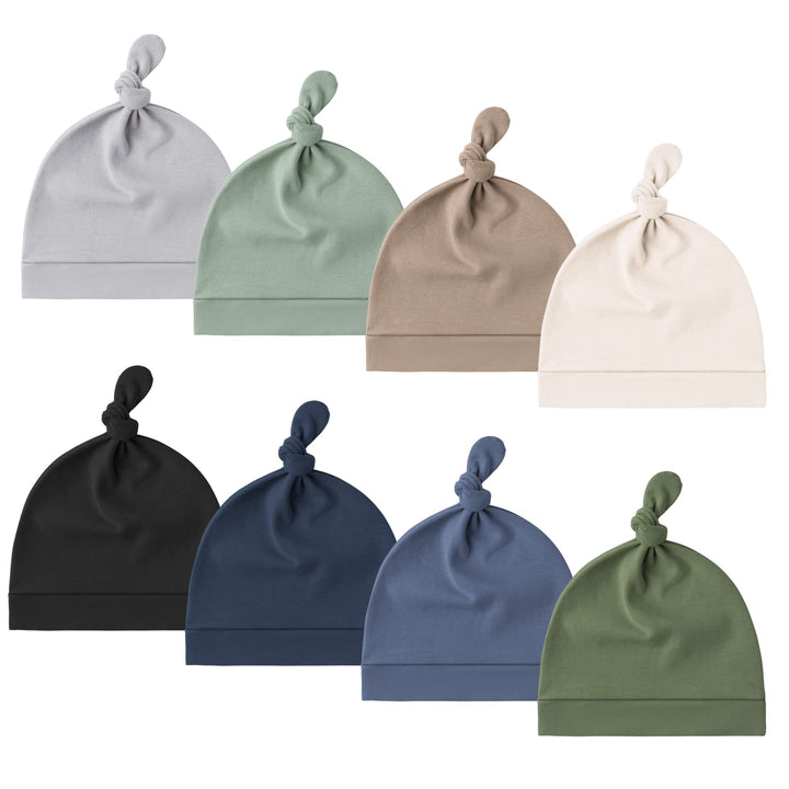Konssy Baby Newborn Beanie Hat for Infant Girl Boy 0-6 Months Knot Sleepy Baby Hats, Buttery Soft & Stretchy Fabric, Preemie & Newborn Hospital Hat, for All Season