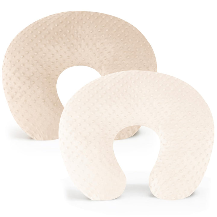 Konssy 2 Pack Nursing Pillow Covers, Soft Covers for Breastfeeding Pillows Covers Only, Cloud-Like Soft Plush Fabric, Cozy Comfort for Baby Boy Girl, Hidden Zipper, Machine Washable