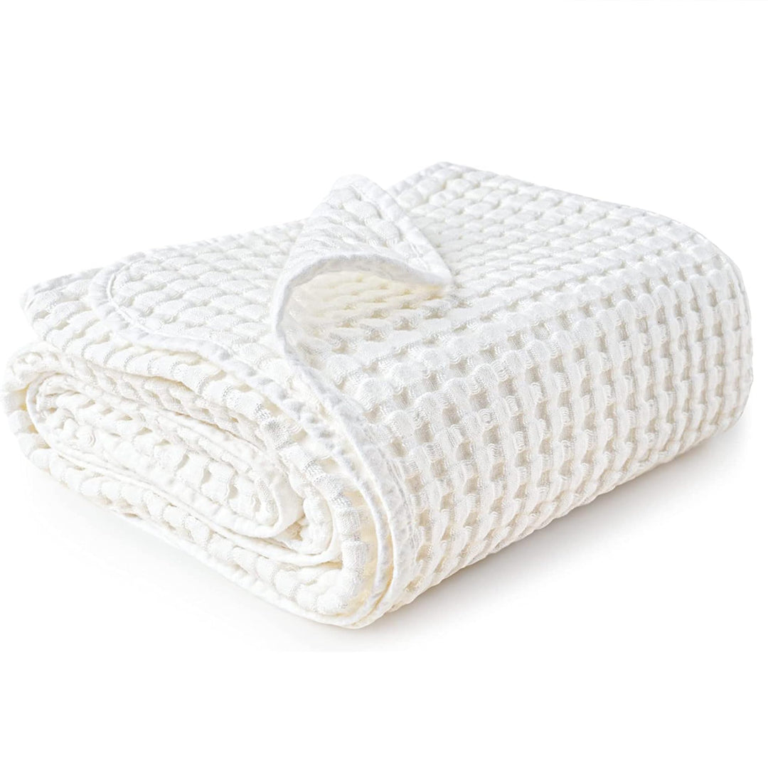 Konssy Waffle Baby Blanket for Boys & Girls, Soft Newborn Swaddle Blanket Waffle Knit, Cozy Crib Blanket Neutral for Nursery, Stroller & Toddler Bed, Machine Washable, 41" x 37"