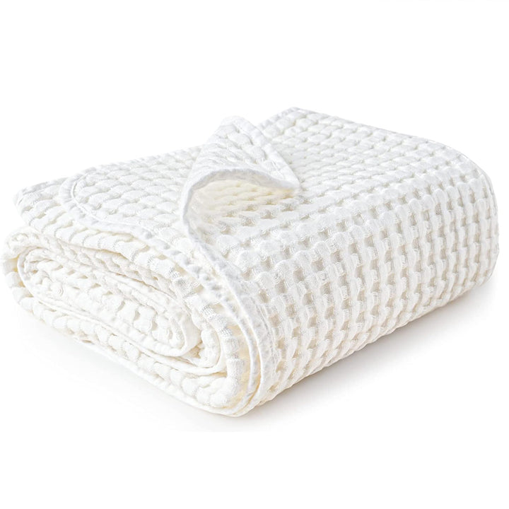 Konssy Waffle Baby Blanket for Boys & Girls, Soft Newborn Swaddle Blanket Waffle Knit, Cozy Crib Blanket Neutral for Nursery, Stroller & Toddler Bed, Machine Washable, 41" x 37"