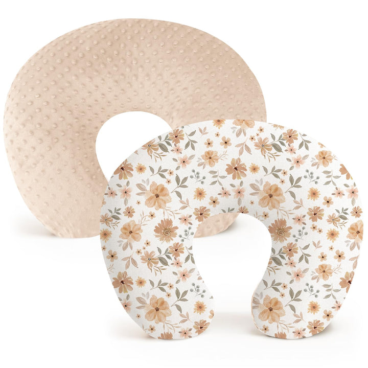 Konssy 2 Pack Nursing Pillow Covers, Soft Covers for Breastfeeding Pillows Covers Only, Cloud-Like Soft Plush Fabric, Cozy Comfort for Baby Boy Girl, Hidden Zipper, Machine Washable