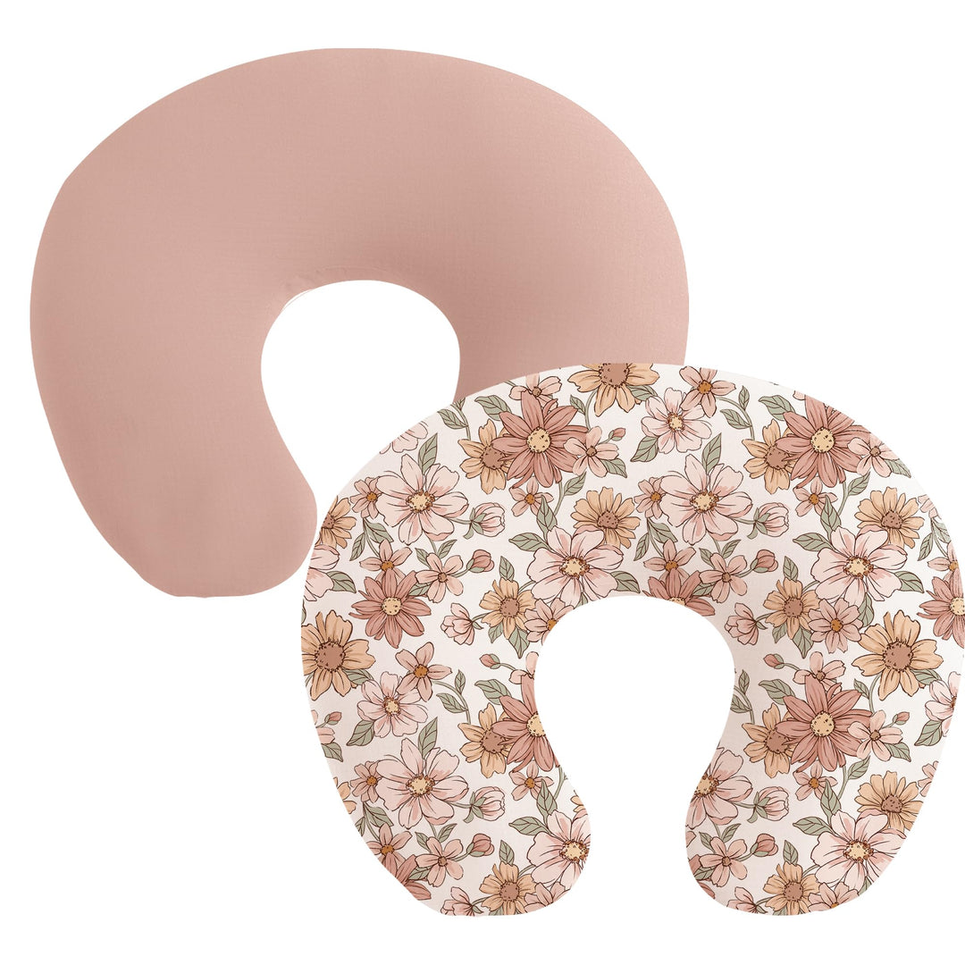 Konssy 2 Pack Nursing Pillow Covers, Soft Stretchy Cover for Breastfeeding Covers Only, Milk Silk Fabric, Breathable & Machine Washable, Slipcovers for Newborn Baby Boy Girl,