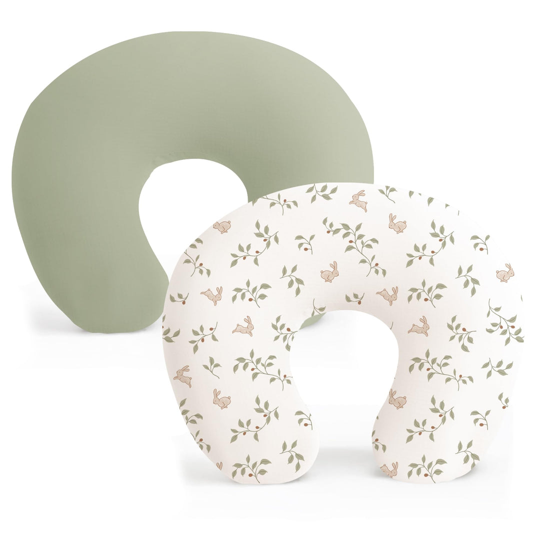 Konssy 2 Pack Nursing Pillow Covers, Soft Stretchy Cover for Breastfeeding Covers Only, Milk Silk Fabric, Breathable & Machine Washable, Slipcovers for Newborn Baby Boy Girl,