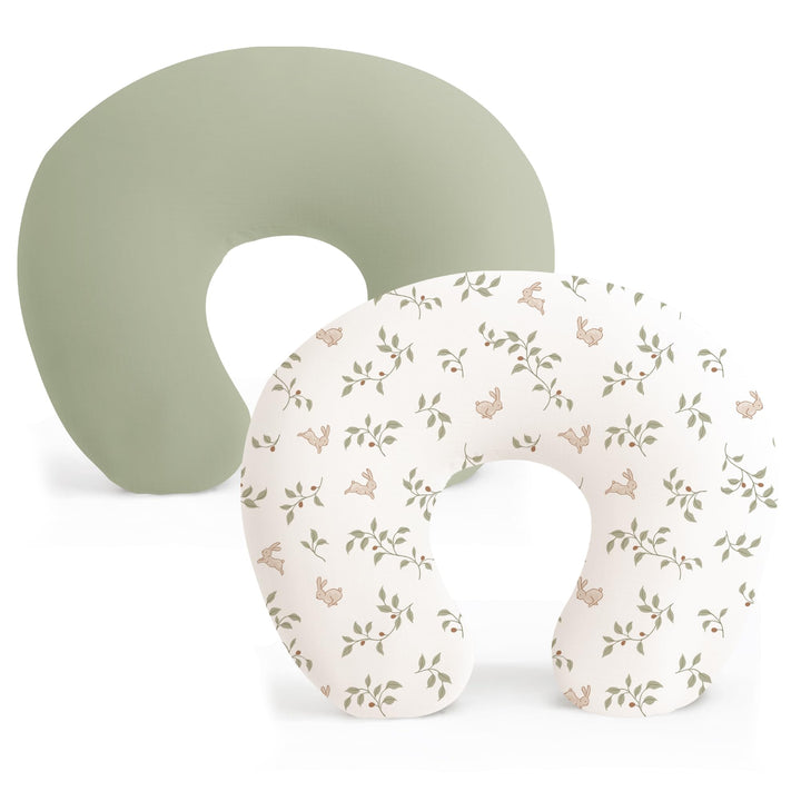 Konssy 2 Pack Nursing Pillow Covers, Soft Stretchy Cover for Breastfeeding Covers Only, Milk Silk Fabric, Breathable & Machine Washable, Slipcovers for Newborn Baby Boy Girl,