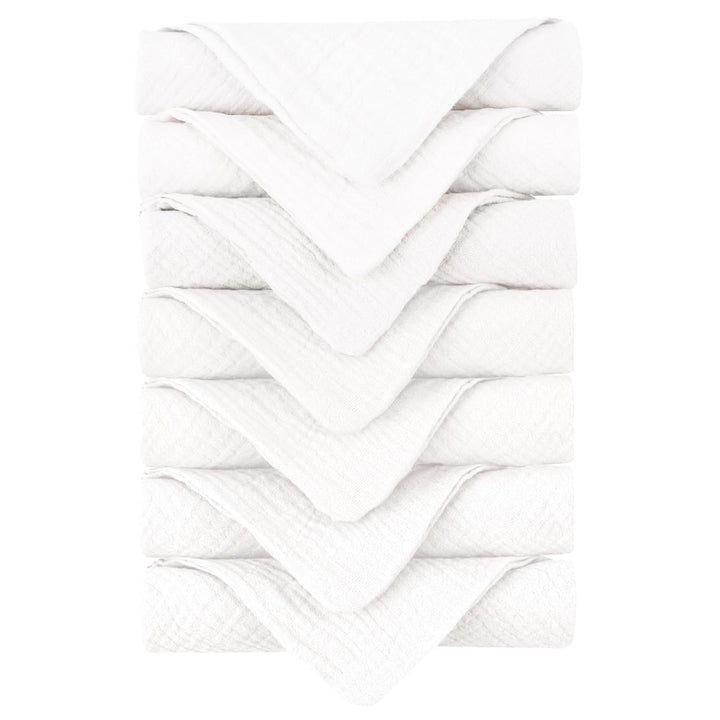 Konssy 7 Pack Muslin Baby Washcloths, Burp Cloths & Wash Cloths for Babies 11 x 11 In, 100% Cotton, Ultra-Soft & Absorbent, Machine Washable, Baby Bath Towels for Newborns, Girls & Boys