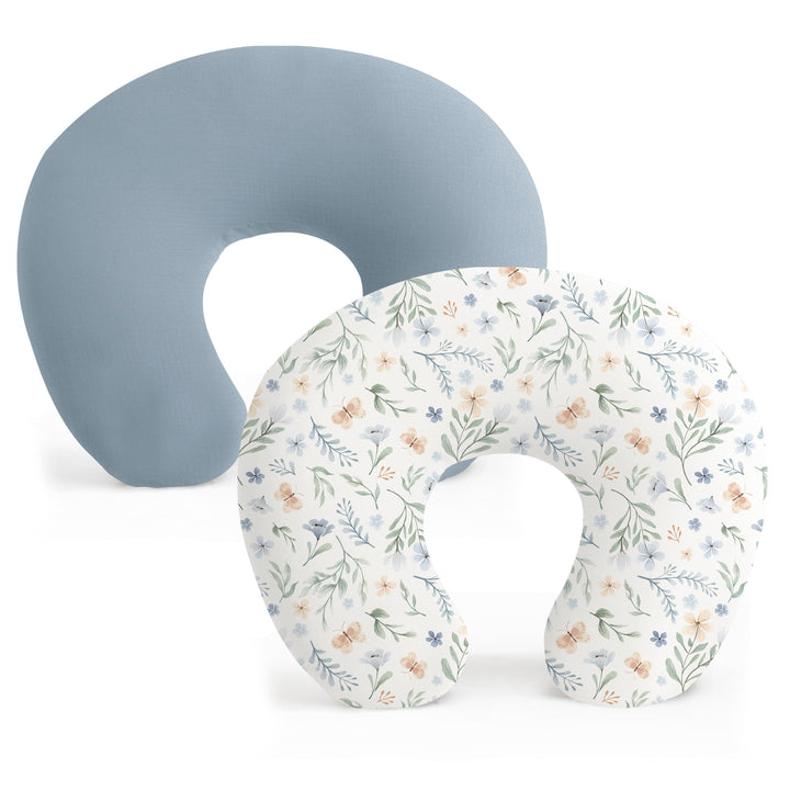 Konssy 2 Pack Nursing Pillow Covers, Soft Stretchy Cover for Breastfeeding Covers Only, Milk Silk Fabric, Breathable & Machine Washable, Slipcovers for Newborn Baby Boy Girl,