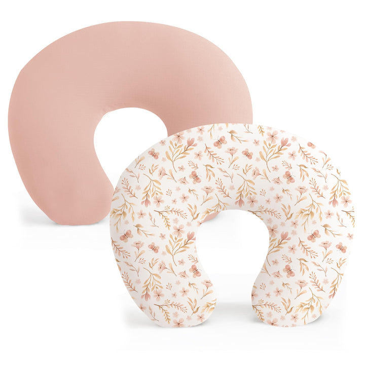 Konssy 2 Pack Nursing Pillow Covers, Soft Stretchy Cover for Breastfeeding Covers Only, Milk Silk Fabric, Breathable & Machine Washable, Slipcovers for Newborn Baby Boy Girl,