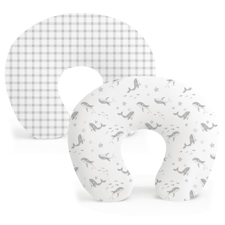 Konssy 2 Pack Nursing Pillow Covers, Soft Stretchy Cover for Breastfeeding Covers Only, Milk Silk Fabric, Breathable & Machine Washable, Slipcovers for Newborn Baby Boy Girl,