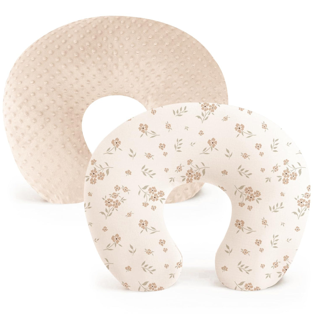 Konssy 2 Pack Nursing Pillow Covers, Soft Covers for Breastfeeding Pillows Covers Only, Cloud-Like Soft Plush Fabric, Cozy Comfort for Baby Boy Girl, Hidden Zipper, Machine Washable