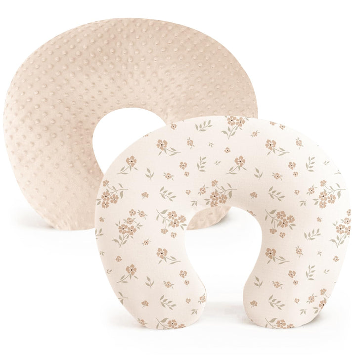 Konssy 2 Pack Nursing Pillow Covers, Soft Covers for Breastfeeding Pillows Covers Only, Cloud-Like Soft Plush Fabric, Cozy Comfort for Baby Boy Girl, Hidden Zipper, Machine Washable