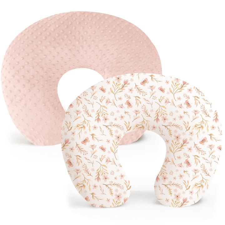 Konssy 2 Pack Nursing Pillow Covers, Soft Covers for Breastfeeding Pillows Covers Only, Cloud-Like Soft Plush Fabric, Cozy Comfort for Baby Boy Girl, Hidden Zipper, Machine Washable