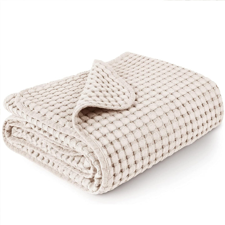 Konssy Waffle Baby Blanket for Boys & Girls, Soft Newborn Swaddle Blanket Waffle Knit, Cozy Crib Blanket Neutral for Nursery, Stroller & Toddler Bed, Machine Washable, 47" x 33"