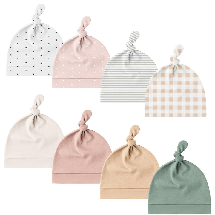 Konssy Baby Newborn Beanie Hat for Infant Girl Boy 0-6 Months Knot Sleepy Baby Hats, Buttery Soft & Stretchy Fabric, Preemie & Newborn Hospital Hat, for All Season