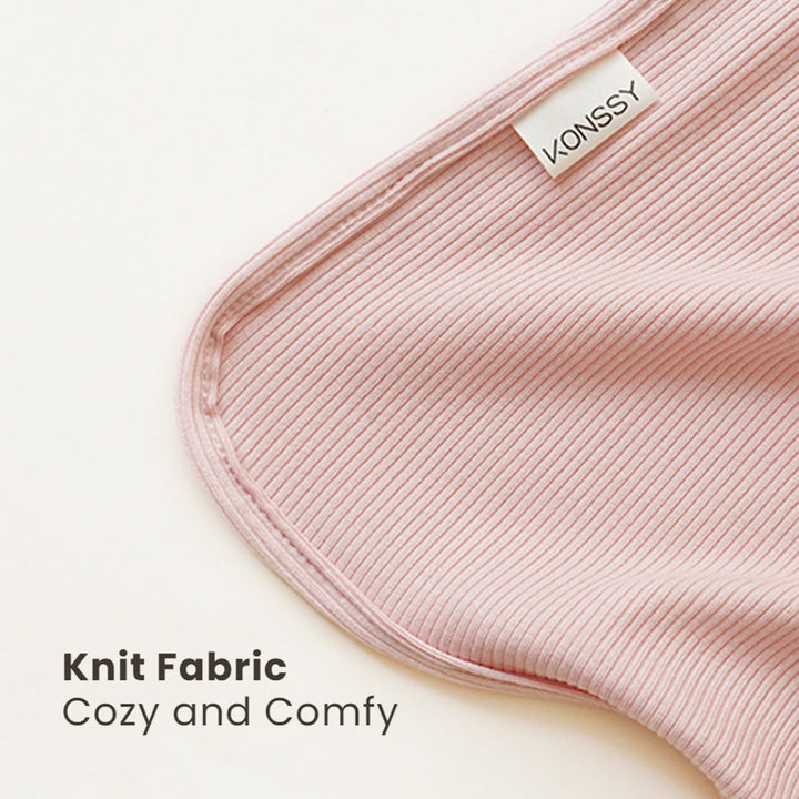 Konssy 2 Pack Ribbed Knit Swaddle Blankets for Baby Boys & Girls, 33"x42" Soft & Stretchy Knit, Lightweight & Cozy, for Swaddling, Receiving & Stroller, Newborn to Toddler