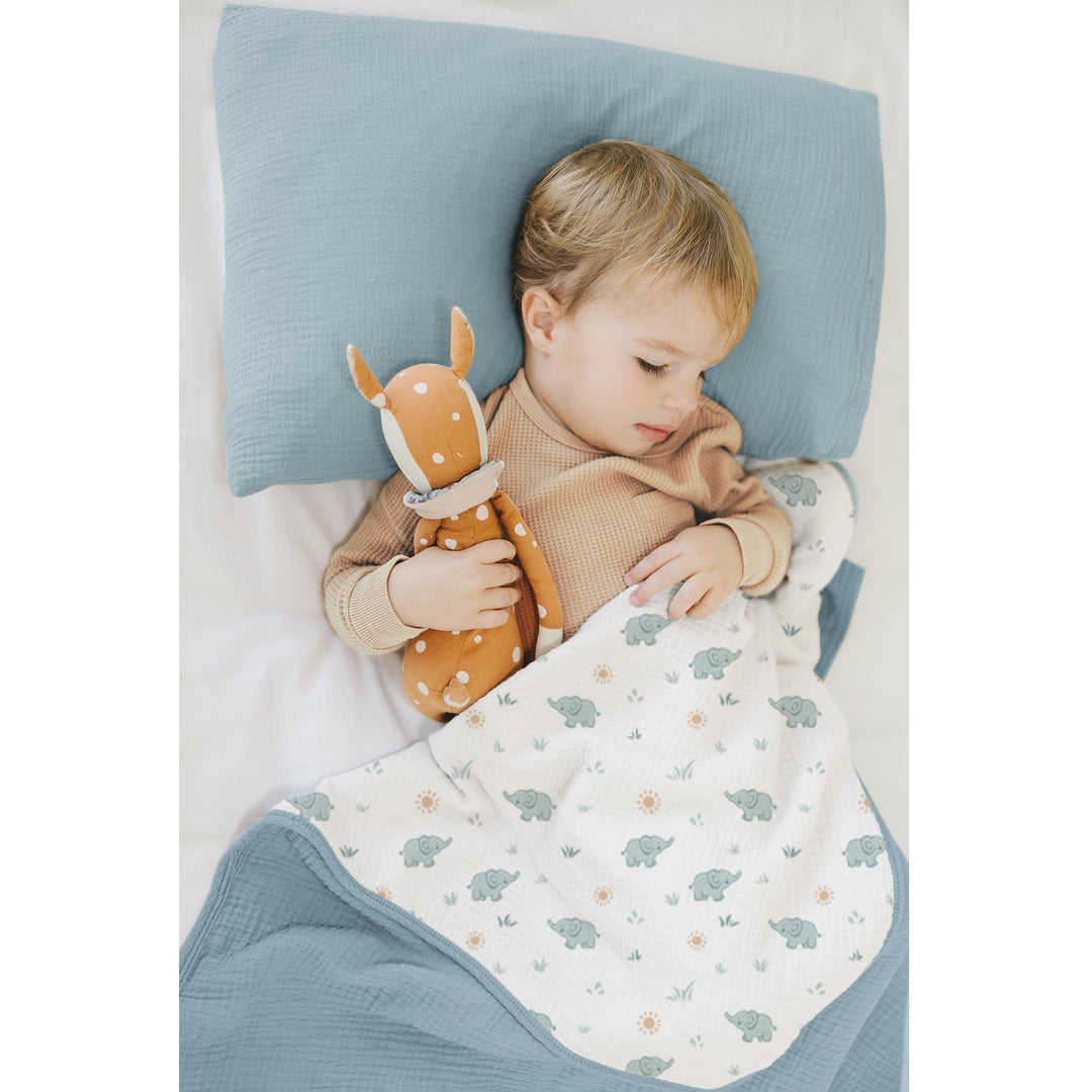 Konssy 100% Cotton Muslin Baby Blanket for Girls Boys, 40"x36" Soft & Lightweight, 4-Layer Muslin, for Receiving, Swaddling, Crib, Stroller & Nursery, Newborn to Toddler
