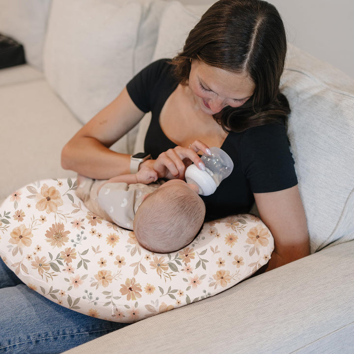 Konssy 2 Pack Nursing Pillow Covers, Soft Covers for Breastfeeding Pillows Covers Only, Cloud-Like Soft Plush Fabric, Cozy Comfort for Baby Boy Girl, Hidden Zipper, Machine Washable