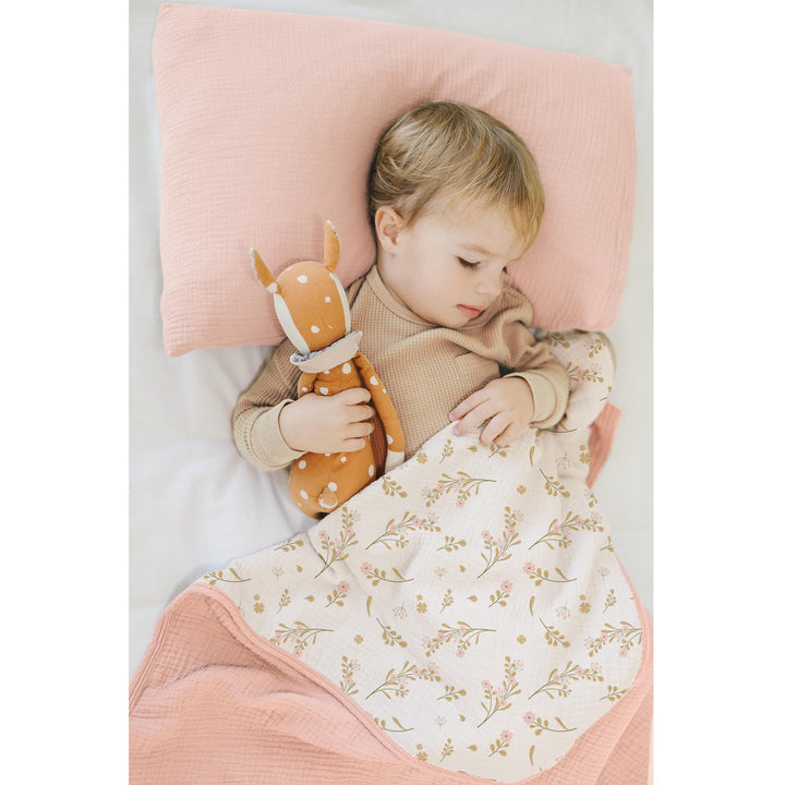 Konssy 100% Cotton Muslin Baby Blanket for Girls Boys, 40"x36" Soft & Lightweight, 4-Layer Muslin, for Receiving, Swaddling, Crib, Stroller & Nursery, Newborn to Toddler