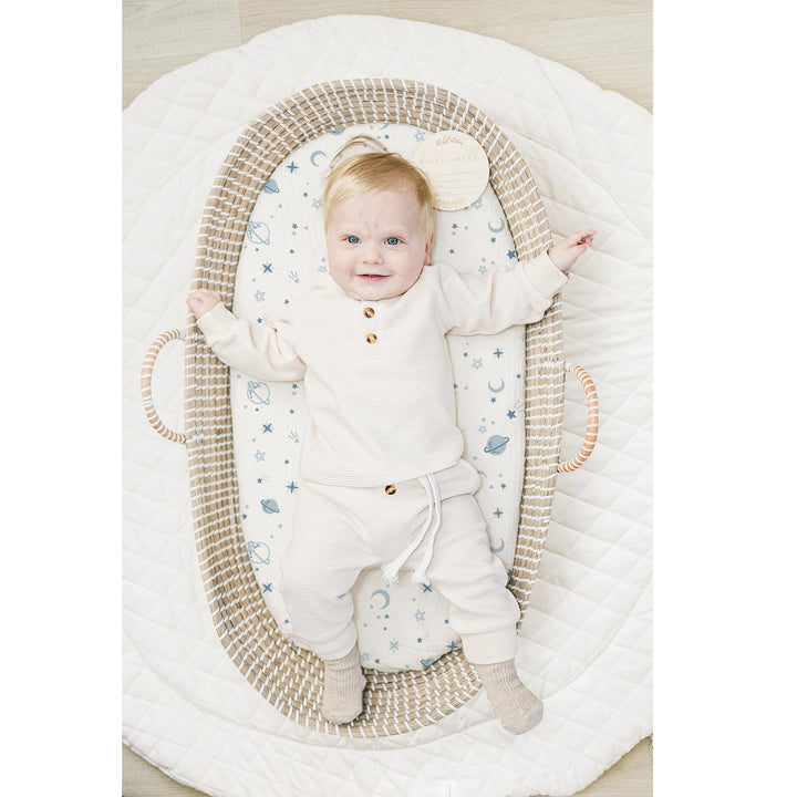Konssy Muslin Bassinet Sheets for Baby Boys and Girls, 2 Pack, 33"x21" 100% Cotton, Bassinet Mattress Sheets, for Baby Delight, Dream on Me, Other Rectangle Bedside Mattresses