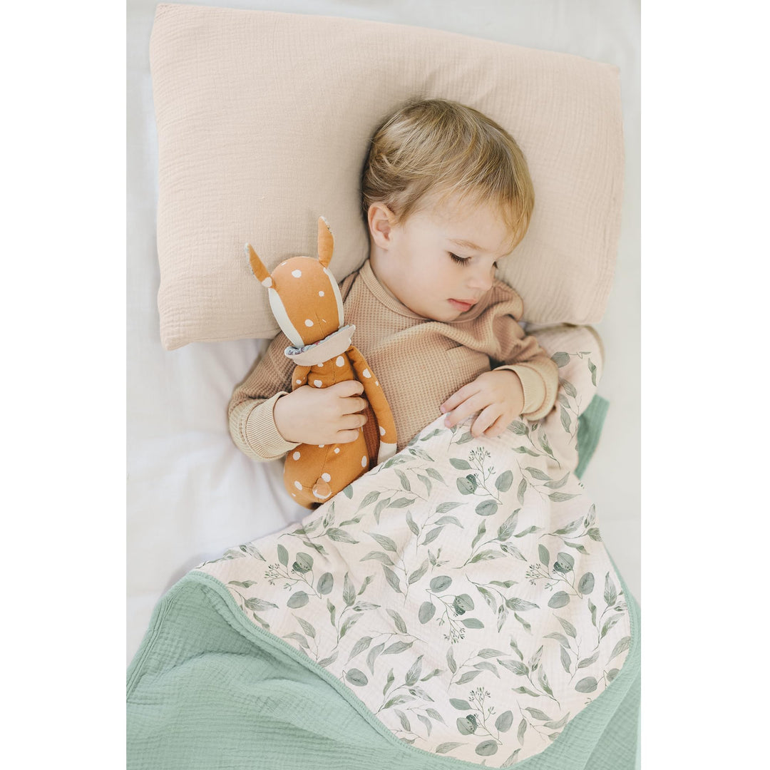 Konssy 100% Cotton Muslin Baby Blanket for Girls Boys, 40"x36" Soft & Lightweight, 4-Layer Muslin, for Receiving, Swaddling, Crib, Stroller & Nursery, Newborn to Toddler