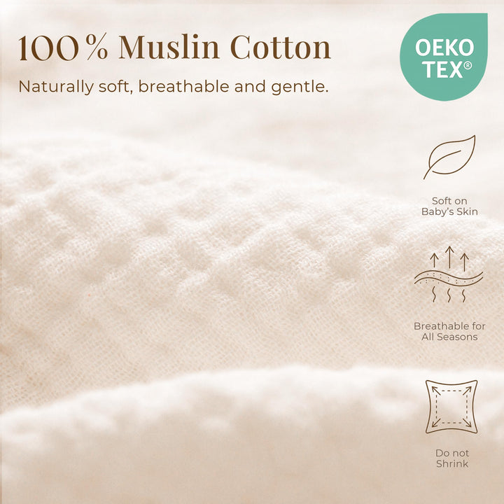 Konssy 2-Pack Muslin Nursing Pillow Covers, Floral Soft Slipcover for Baby Covers Only, 100% Cotton, Hidden Zipper, Washable, Breastfeeding Pillows Covers for Newborn Boys & Girls