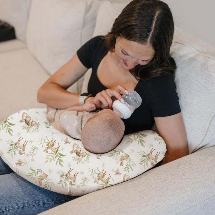 Konssy 2 Pack Nursing Pillow Covers, Soft Covers for Breastfeeding Pillows Covers Only, Cloud-Like Soft Plush Fabric, Cozy Comfort for Baby Boy Girl, Hidden Zipper, Machine Washable