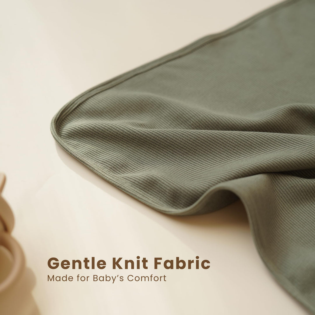 Konssy 2 Pack Ribbed Knit Swaddle Blankets for Baby Boys & Girls, 33"x42" Soft & Stretchy Knit, Lightweight & Cozy, for Swaddling, Receiving & Stroller, Newborn to Toddler