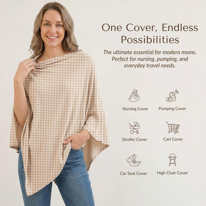 Konssy Rayon Made from Bamboo Nursing Cover for Breastfeeding Buttery Soft, Breathable & Stretchy, Wearable Nursing Poncho, Multi-Use Car Seat Canopy, 360° Full Privacy