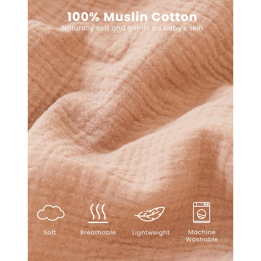 Konssy Muslin Baby Sleep Sack 0-6 Months, 0.8 TOG Baby Wearable Blanket 2 Pack, Two-Way Zipper, 100% Cotton, Soft & Breathable Sleeping Sack, Infants and Toddlers Nursery Essentials