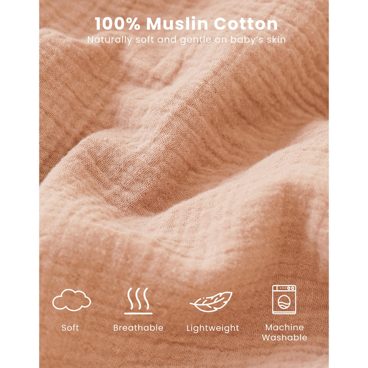 Konssy Muslin Baby Sleep Sack 0-6 Months, 0.8 TOG Baby Wearable Blanket 2 Pack, Two-Way Zipper, 100% Cotton, Soft & Breathable Sleeping Sack, Infants and Toddlers Nursery Essentials