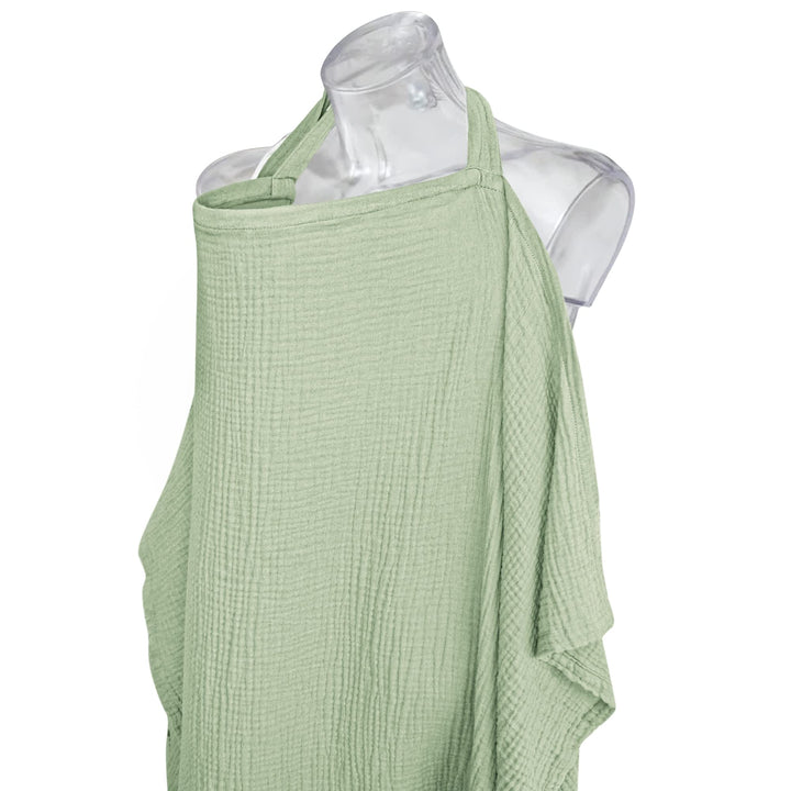 Konssy Muslin Nursing Cover Up for Breastfeeding with Rigid Hoop 100% Cotton Nursing Apron, Lightweight & Breathable, Carseat Canopy, Breast Feeding Covers for Women