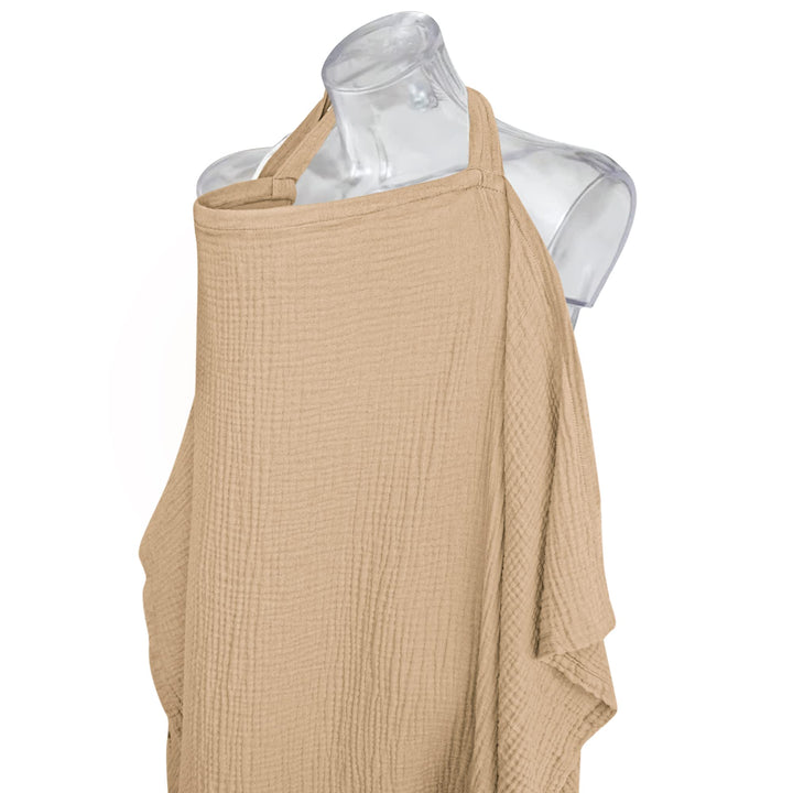 Konssy Muslin Nursing Cover Up for Breastfeeding with Rigid Hoop 100% Cotton Nursing Apron, Lightweight & Breathable, Carseat Canopy, Breast Feeding Covers for Women
