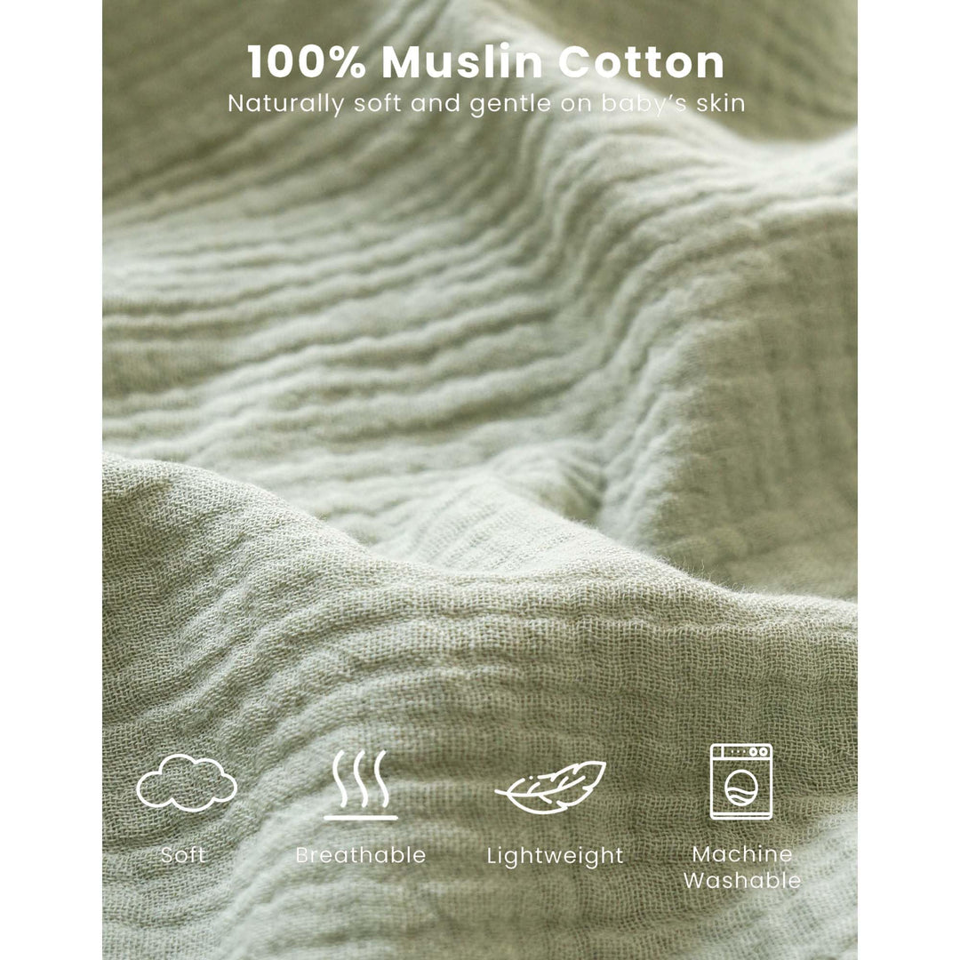 Konssy Muslin Baby Sleep Sack 6-12 Months, 0.8 TOG Baby Wearable Blanket 2 Pack, Two-Way Zipper, 100% Cotton, Soft & Breathable Sleeping Sack, Infants and Toddlers Nursery Essentials