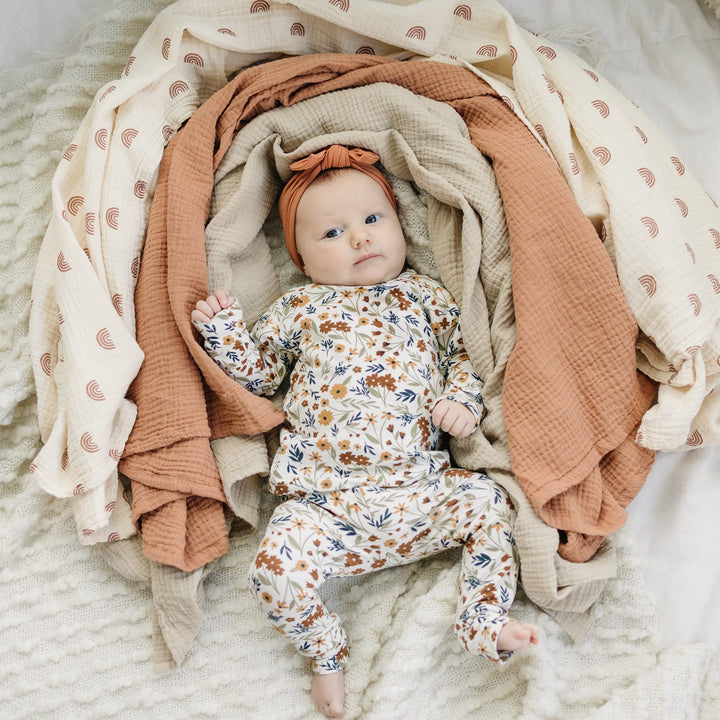 Konssy 3-Pack Muslin Baby Swaddle Blankets, 47 x 47 in Receiving Blankets Large Size, 100% Cotton, Ultra Soft & Breathable, Multi-Use Swaddles for Boys & Girls, from Newborn to Toddler
