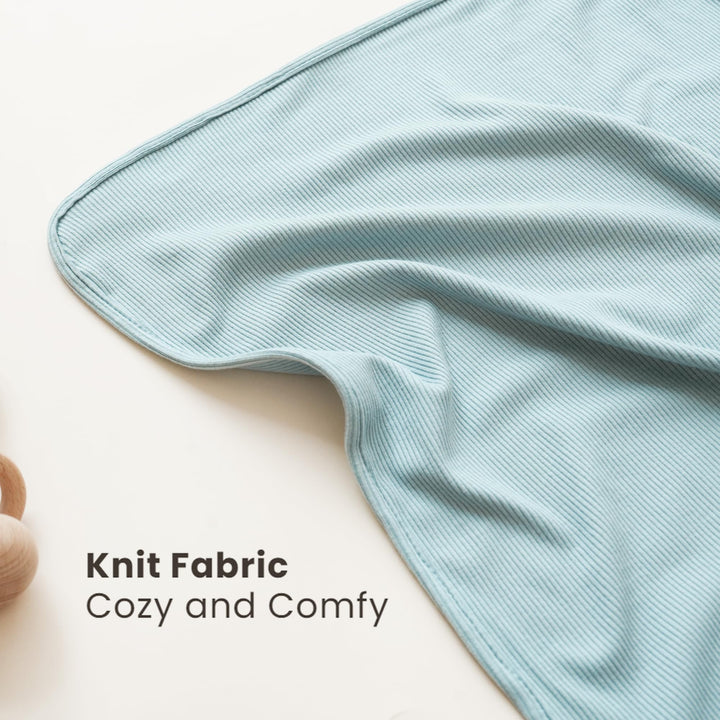 Konssy 2 Pack Ribbed Knit Swaddle Blankets for Baby Boys & Girls, 33"x42" Soft & Stretchy Knit, Lightweight & Cozy, for Swaddling, Receiving & Stroller, Newborn to Toddler