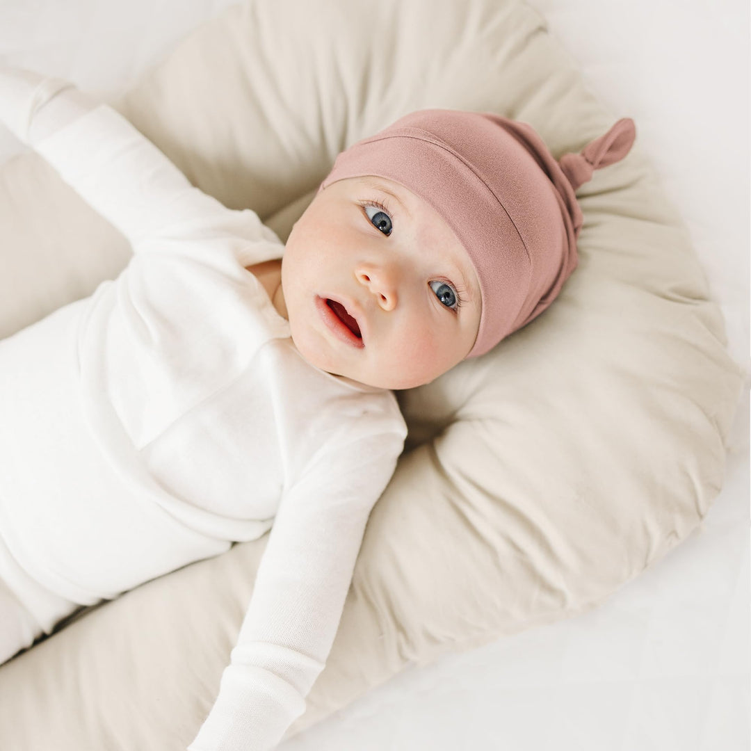 Konssy Baby Newborn Beanie Hat for Infant Girl Boy 0-6 Months Knot Sleepy Baby Hats, Buttery Soft & Stretchy Fabric, Preemie & Newborn Hospital Hat, for All Season