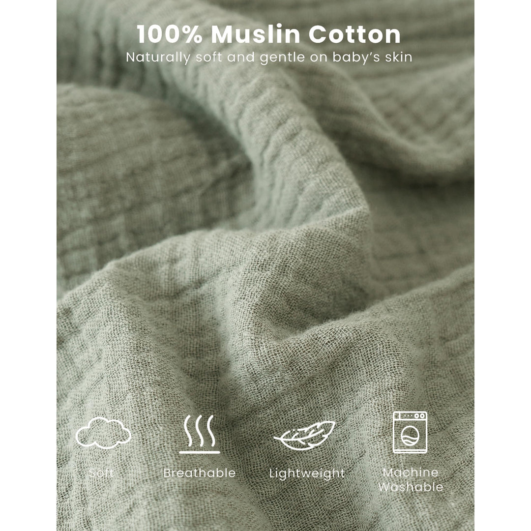 Konssy Muslin Baby Sleep Sack 6-12 Months, 0.8 TOG Baby Wearable Blanket 2 Pack, Two-Way Zipper, 100% Cotton, Soft & Breathable Sleeping Sack, Infants and Toddlers Nursery Essentials