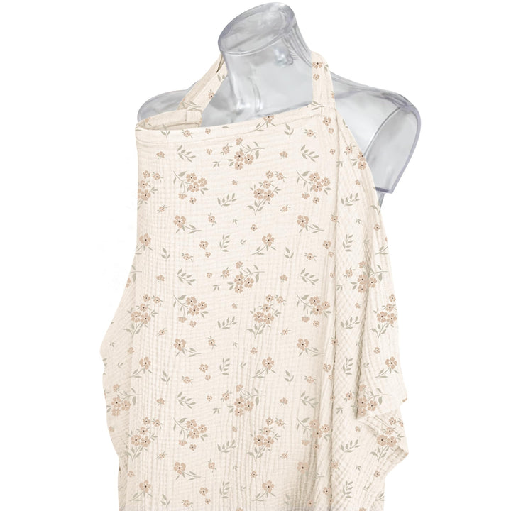 Konssy Muslin Nursing Cover Up for Breastfeeding with Rigid Hoop 100% Cotton Nursing Apron, Lightweight & Breathable, Carseat Canopy, Breast Feeding Covers for Women