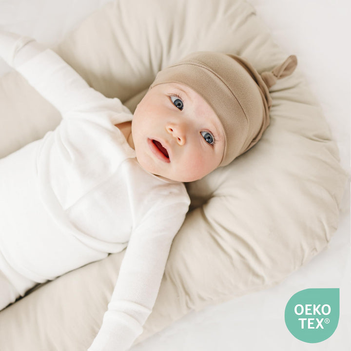 Konssy Baby Newborn Beanie Hat for Infant Girl Boy 0-6 Months Knot Sleepy Baby Hats, Buttery Soft & Stretchy Fabric, Preemie & Newborn Hospital Hat, for All Season