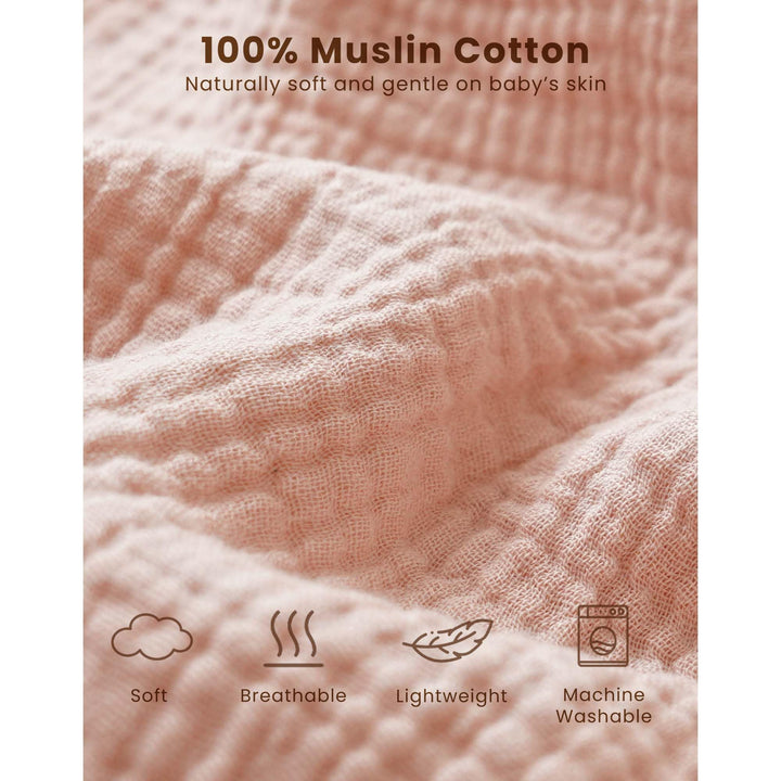 Konssy Muslin Baby Sleep Sack 0-6 Months, 0.8 TOG Baby Wearable Blanket 2 Pack, Two-Way Zipper, 100% Cotton, Soft & Breathable Sleeping Sack, Infants and Toddlers Nursery Essentials