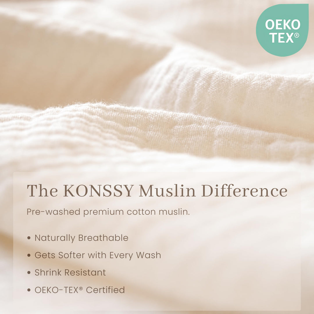 Konssy 6-Pack Muslin Baby Girl Bibs, 100% Soft Cotton Absorbent Drool Bibs 6-Layer Adjustable Bibs with Ruffle Trim for Drooling & Teething, Baby Girl Gifts for Newborn, Infant 0-36 Months