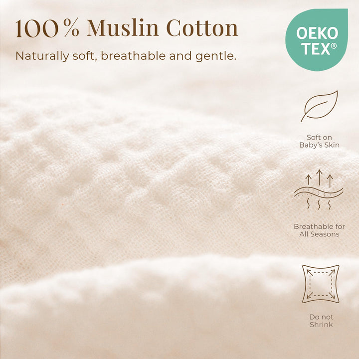 Konssy 2-Pack Muslin Nursing Pillow Covers, Floral Soft Slipcover for Baby Covers Only, 100% Cotton, Hidden Zipper, Washable, Breastfeeding Pillows Covers for Newborn Boys & Girls