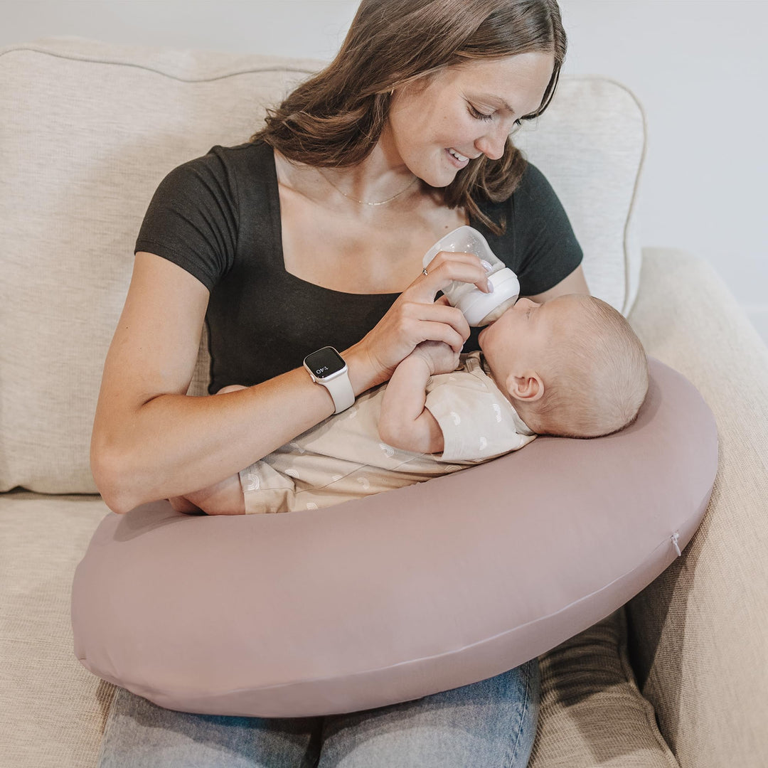 Konssy 2 Pack Nursing Pillow Covers, Soft Stretchy Cover for Breastfeeding Covers Only, Milk Silk Fabric, Breathable & Machine Washable, Slipcovers for Newborn Baby Boy Girl,