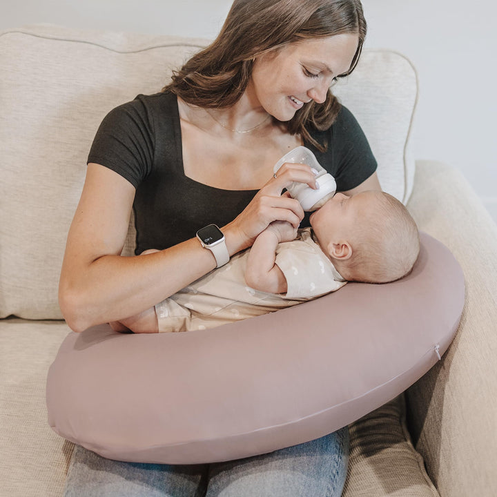 Konssy 2 Pack Nursing Pillow Covers, Soft Stretchy Cover for Breastfeeding Covers Only, Milk Silk Fabric, Breathable & Machine Washable, Slipcovers for Newborn Baby Boy Girl,