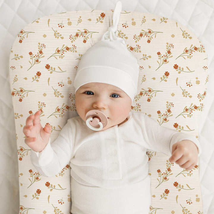 Konssy 2 Pack Muslin Baby Lounger Covers, Covers Only, 30.7" x 20" 100% Cotton, Soft & Breathable, Baby Nest Slipcover, Envelope Closure, Pre-Washed for Lasting Fit