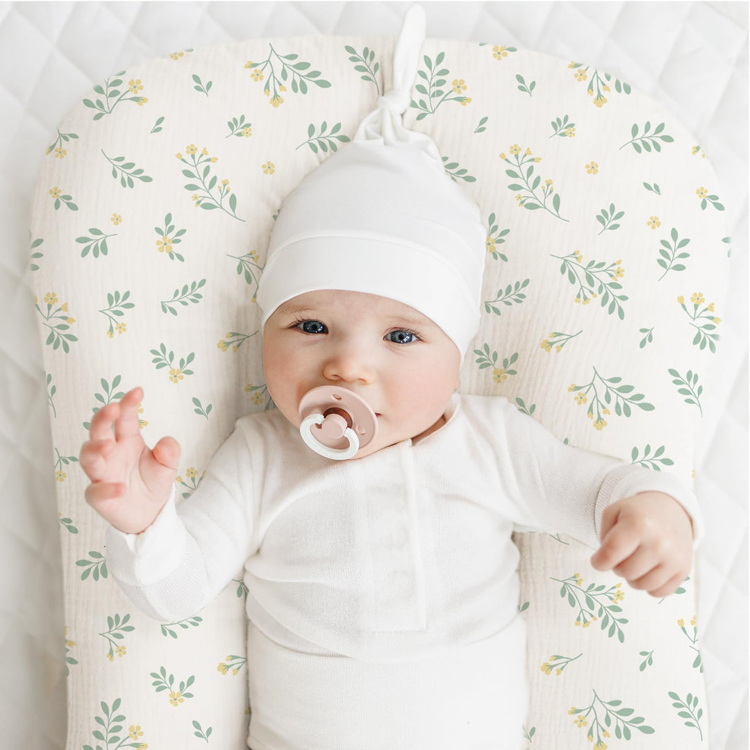 Konssy 2 Pack Muslin Baby Lounger Covers, Covers Only, 30.7" x 20" 100% Cotton, Soft & Breathable, Baby Nest Slipcover, Envelope Closure, Pre-Washed for Lasting Fit