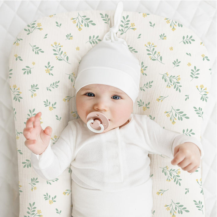 Konssy 2 Pack Muslin Baby Lounger Covers, Covers Only, 30.7" x 20" 100% Cotton, Soft & Breathable, Baby Nest Slipcover, Envelope Closure, Pre-Washed for Lasting Fit