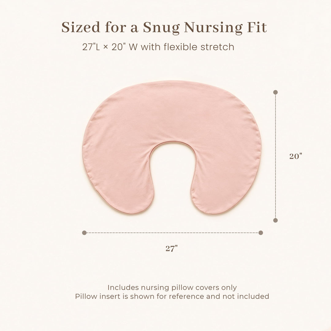 Konssy 2 Pack Nursing Pillow Covers, Soft Stretchy Cover for Breastfeeding Covers Only, Milk Silk Fabric, Breathable & Machine Washable, Slipcovers for Newborn Baby Boy Girl,