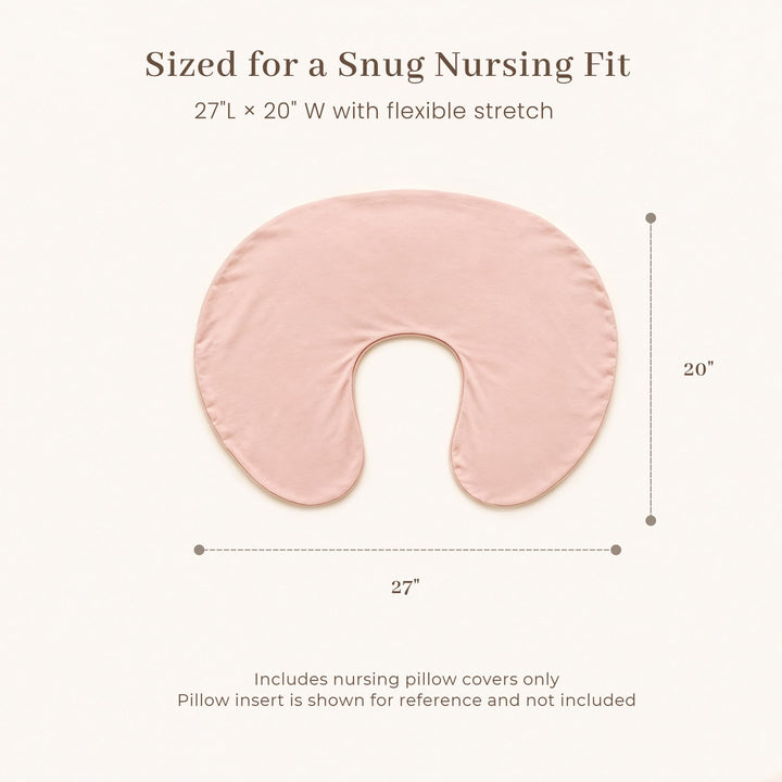 Konssy 2 Pack Nursing Pillow Covers, Soft Stretchy Cover for Breastfeeding Covers Only, Milk Silk Fabric, Breathable & Machine Washable, Slipcovers for Newborn Baby Boy Girl,